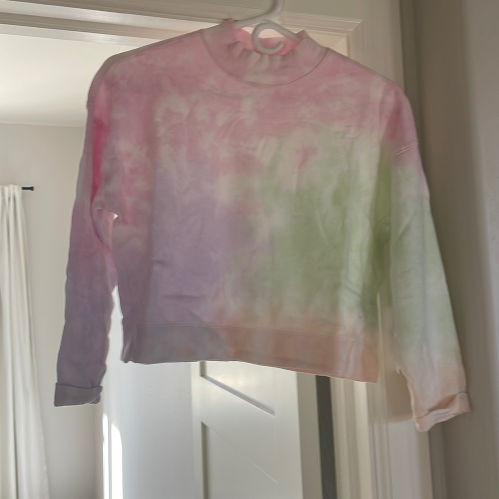 NWT! Kids crop tie dyed slub tee